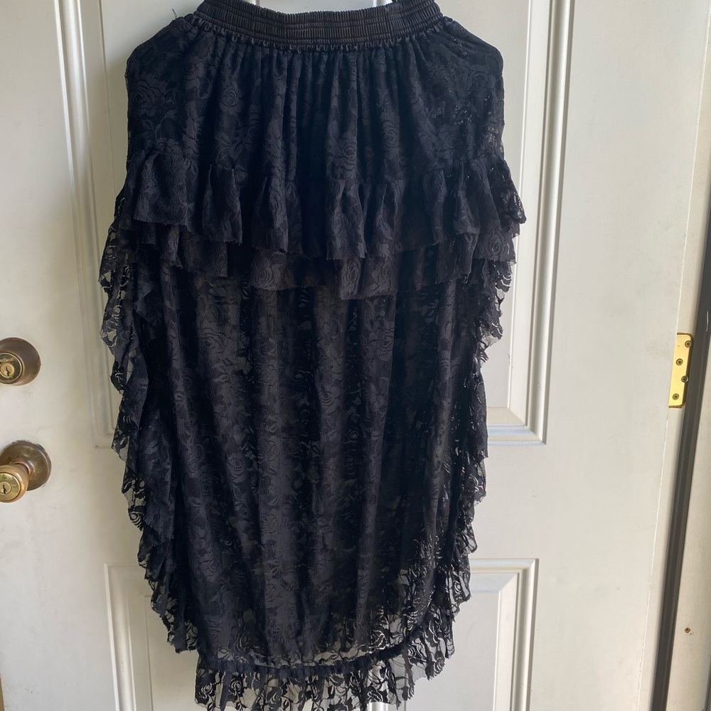 Black Lace Ruffle Skirt by Daisy Corsets-one size